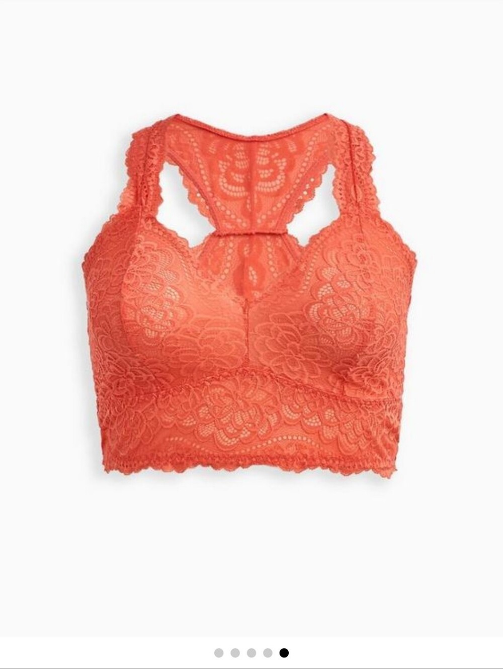 Unlined Lace Racerback Bralette - Coral